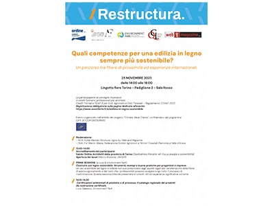 Convegno sull’edilizia in legno a Restructura il 25 novembre
