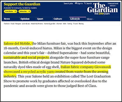 The Guardian annovera Raytent tra i più importanti progetti di sostenibilità
