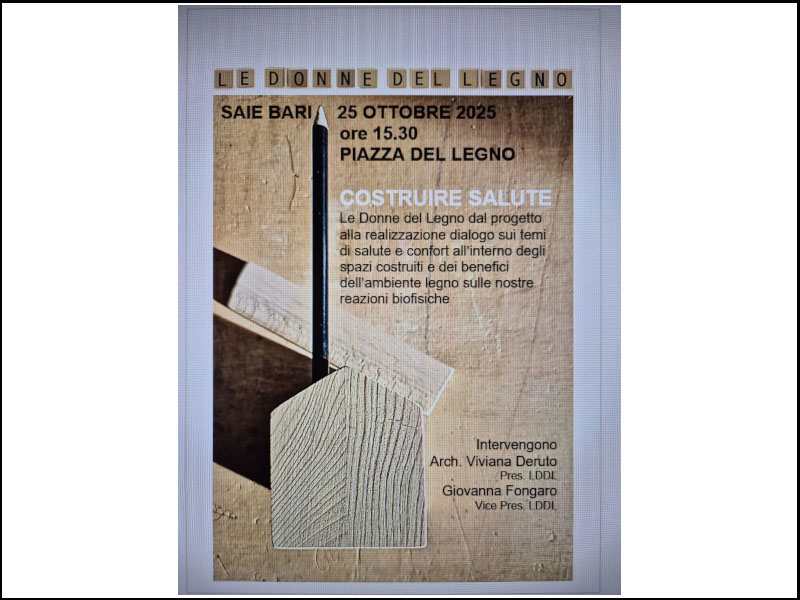 ‘Costruire salute’, la conferenza de ‘Le Donne del Legno’