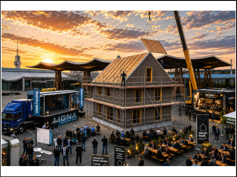 LIGNA 2027 presenta LIGNA.Builds: la costruzione live di un edificio in legno